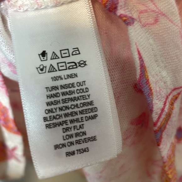 Haute Hippie Floral Drape Neck Top 100% Linen Sleeveless Boho - Picture 7 of 7